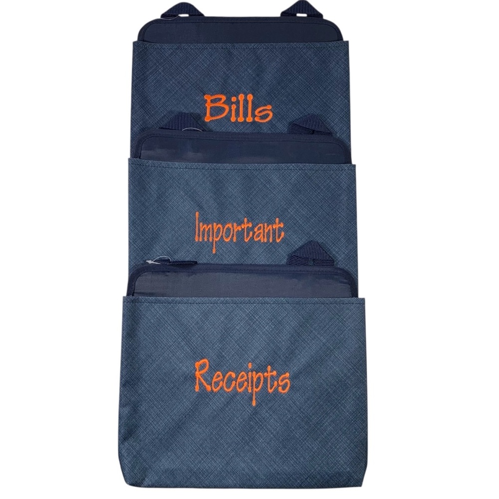 Thirty one 3 Set Oh Snap Pockets Hanging Organizer NWT Bills Important Receipts